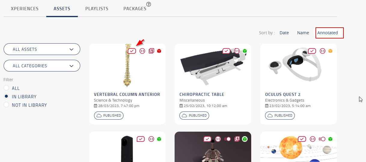 Curated annotation display indicator