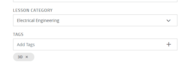 plus button when adding tags