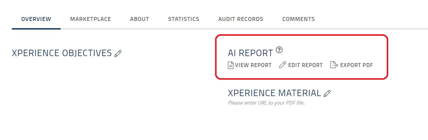 AI report, web portal